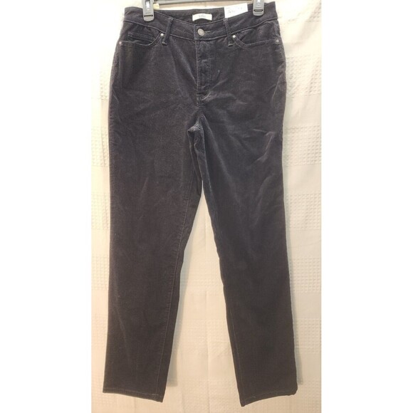 Croft And Barrow Women's Straight Leg Corduroy Black Sz 8 High Rise - Picture 1 of 13